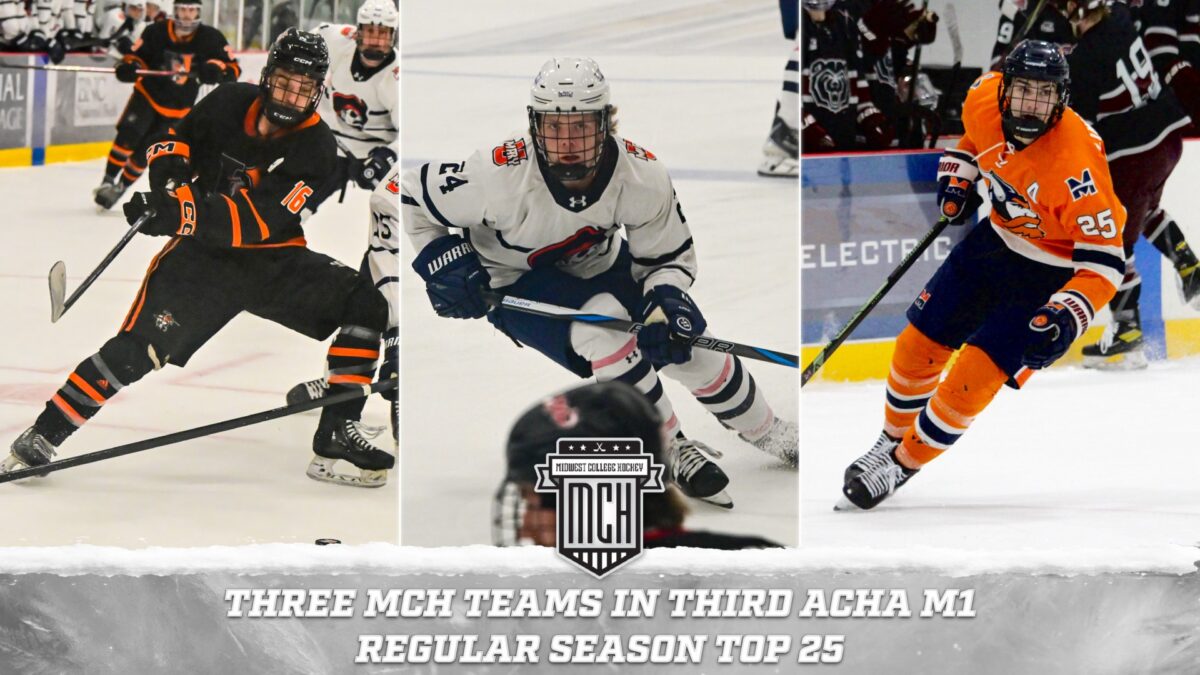 Jamestown, Mary, and Midland featured in the 10-21-26 ACHA top 25.